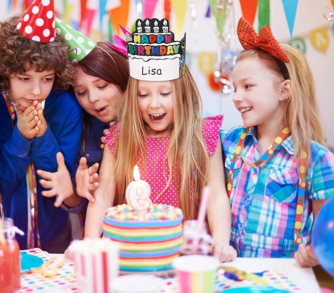 SICOHOME Paper Crown Hats Caps for Kids Paper Crowns for Students Classroom Kindergarten Preschool Party Supplies Adjustable