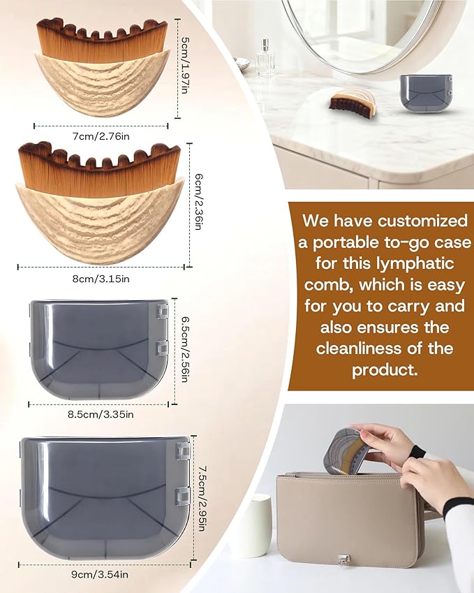 Lymphatic Contour Face Brush, Lymphatic Drainage Massager with Ergonomic Design, Lymphatic Face Brush, Gua Sha Tool for Face Anti-Puffiness, Fatigue Relief, Skin Tightening & Jawline Sculpting (Small)