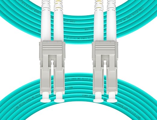 Fibergaga 100M(328ft) OM3 LC to LC Fiber Patch Cable,10GB/40GB Multimode Duplex 50/125µm 2.0mm Fiber Optic Jumper Cords Length Option: 0.5M(1.6ft)-100M(328ft)