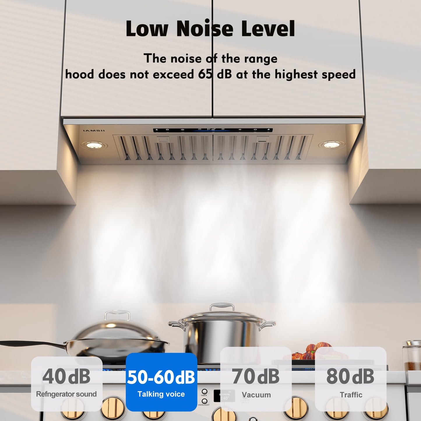Range Hood Insert 36 inch,Built-in Kitchen Hood with 900 CFM, Ducted/Ductless Convertible Kitchen Vent Hood,Stainless Steel Stove Hood with 4 Speed Gesture Sensing&Touch Control Panel