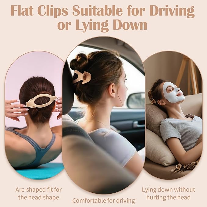 9 Pack Flat Hair Clips for Women, Matte Claw Clips for Thick & Thin HairÃ¯Â¼ÂYellow)