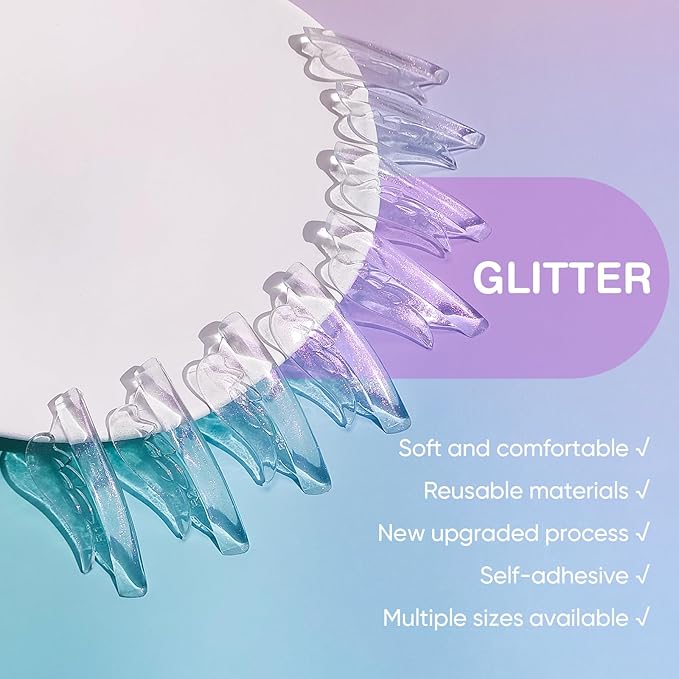 Eyelash Lift Pads Libeauty Reusable Super Adhesive Lash Perm Rods 8 Pairs Silicon Pads Wing Shape Eyelash Lifting Shield DIY Use at Home or Salon Lash Curling Tool