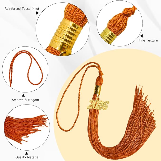 GraduationMall Single&Multiple Color Graduation Tassel with 2026 Year Charm 9"