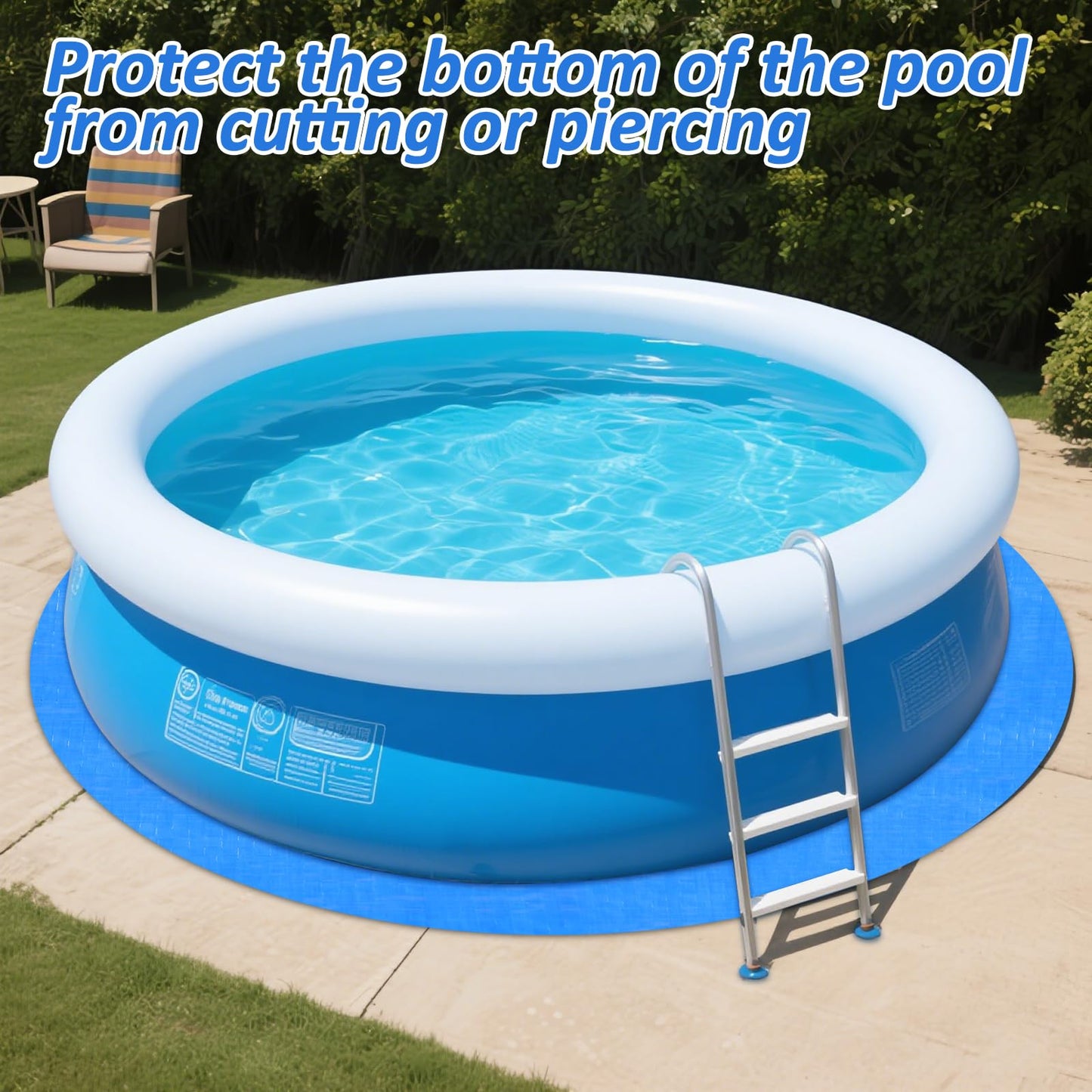 YEXEXINM 19.7Ft Round Pool Ground Cloths Swimming Pool Ground Cloth,Round Pool Liner Pad for 18ft Above Ground Swimming Pool,Heavy Duty Pool Ground Mat Protector to Prevent Puncture Pool Ground Tarp
