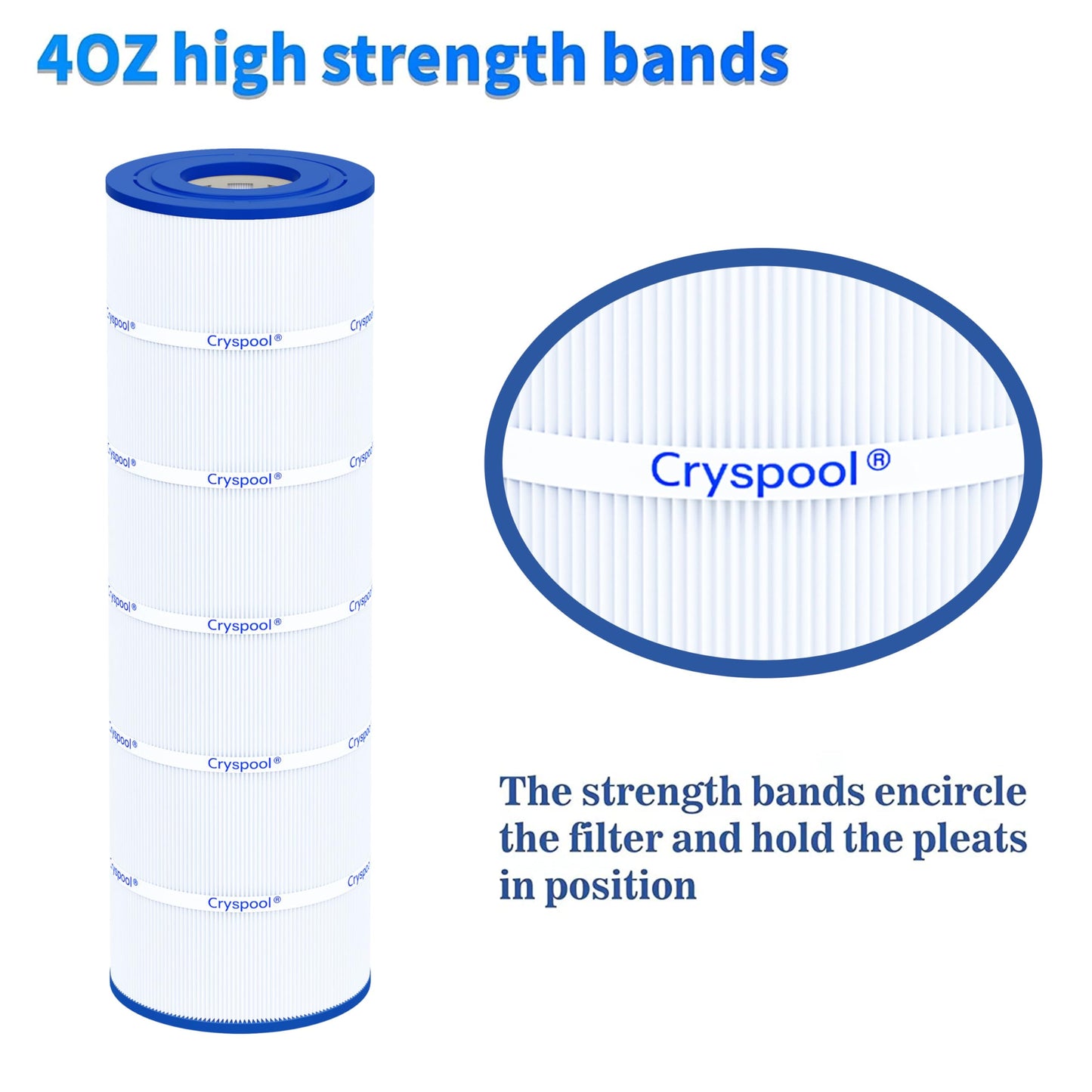 Cryspool® 08060 Filter Compatible with CX1750RE, C1750, C1750E, C1900RE, PA175, C-8417, FC-1294, 817-0175P, 175 Sq. Ft Pool Filter Cartridge, 1 Pack