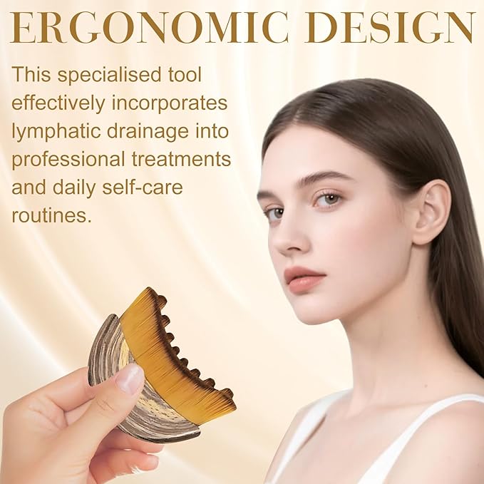 Stainless Steel Gua Sha Tool & Lymphatic Drainage Face Brush Set, Facial Massage Kit for Jawline Sculpting Puffiness Lifting Relaxation, Contour Face Brush with Storage