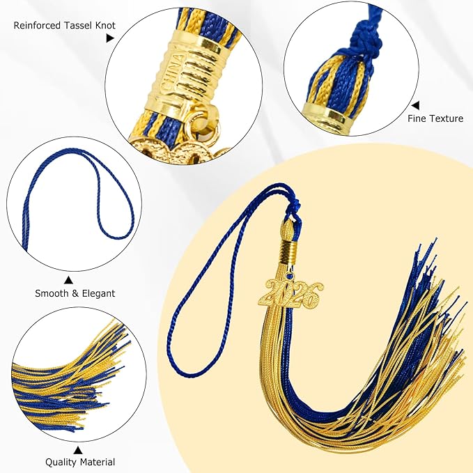GraduationMall Single&Multiple Color Graduation Tassel with 2026 Year Charm 9"