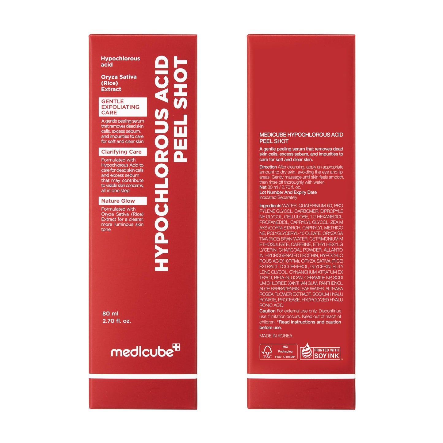 medicube Peel Shot with Hypochlorous Acid | Gentle Exfoliating Serum for Dead Skin Cells & Pores, Blackheads & Excess Sebum Control | Rice Extract, Panthenol for Hydrating & Smoothing Care | 2.7 fl.oz