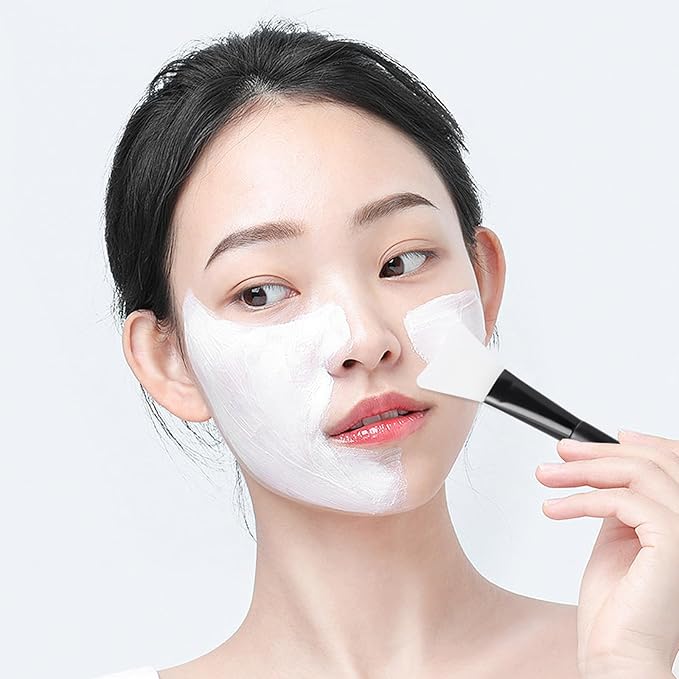 MSQ Silicone Face Mask Brush, Soft Facial Cleansing Scrubber, Facial Mask Brush for Mud, Clay, Charcoal Mixed Mask, DIY, Skincare Applicator Tools (Black 1PC)