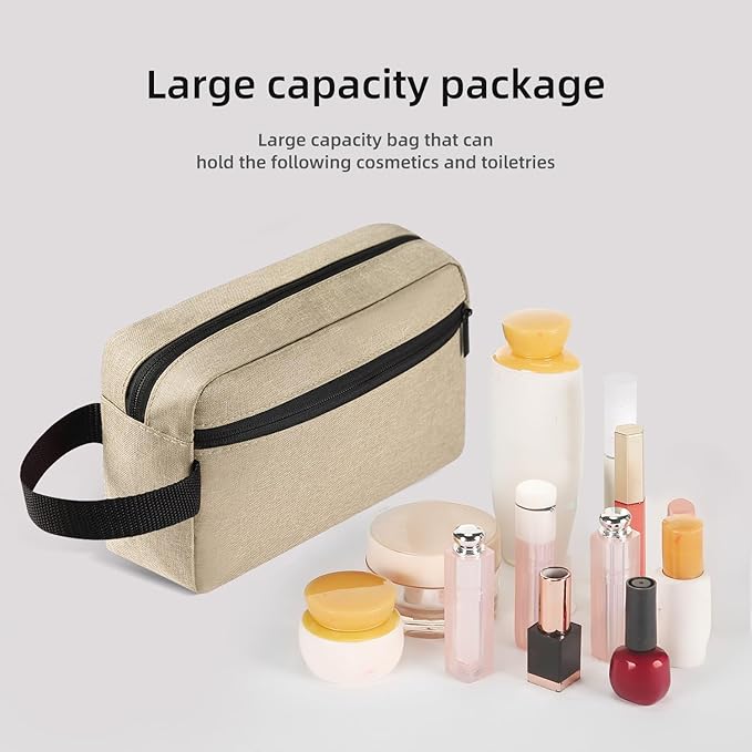 Travel Toiletry bag Toiletry bag for women men Hanging Cosmetic bag Travel accessories for Women Men (Khaki)