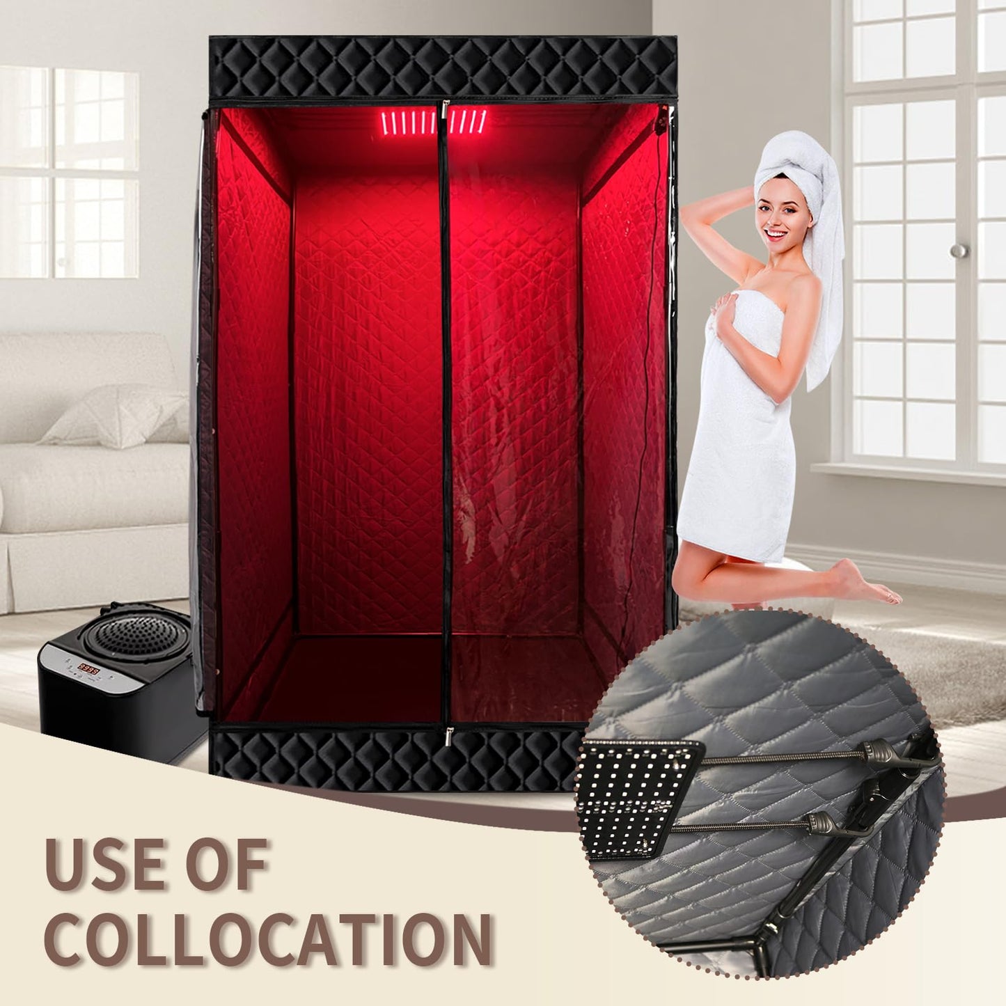 PEEKO Red Light Therapy for Body, Infrared Light Therapy Panel Lamp for Sauna Tent, 660nm and 850nm Near Infrared LED Red Lights Therapy Device at Home for Face and Body