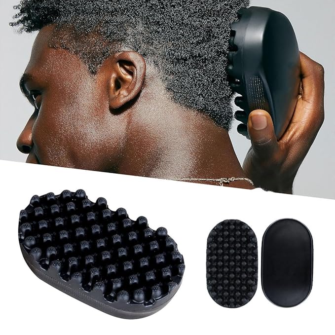 Curl Hair Silicone Brush, Melous 2024 Massage & Wash Curl Hair Brush Comb for Braiding Hair Pre Stretched Hair Extension Hair Reduce Pulling, Black