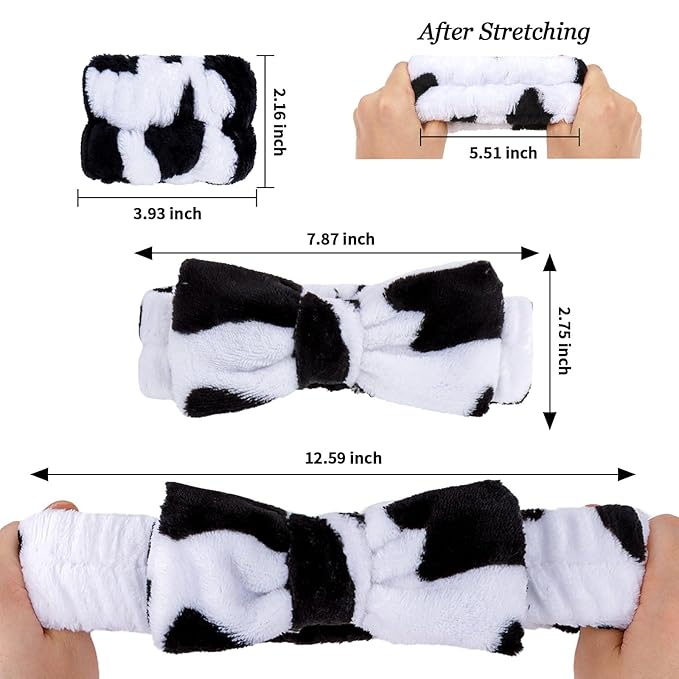 Casoty 6-Piece Spa Headband and Wristband Set for Face Washing, Hair Care, Yoga, and Girls' Gifts