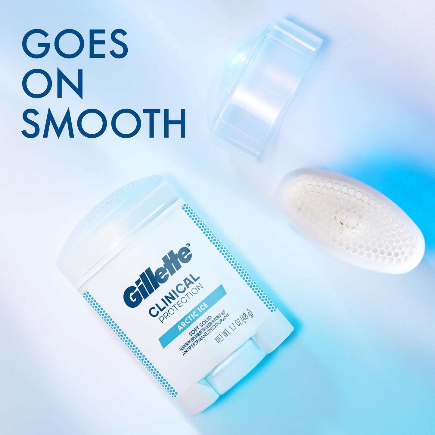 Gillette Clinical Antiperspirant and Deodorant for Men, 72hr Sweat & Odor Protection, Long Lasting Freshness, Anti-White Mark Technology, Soft Solid, Arctic Ice Scent, 2.6 oz