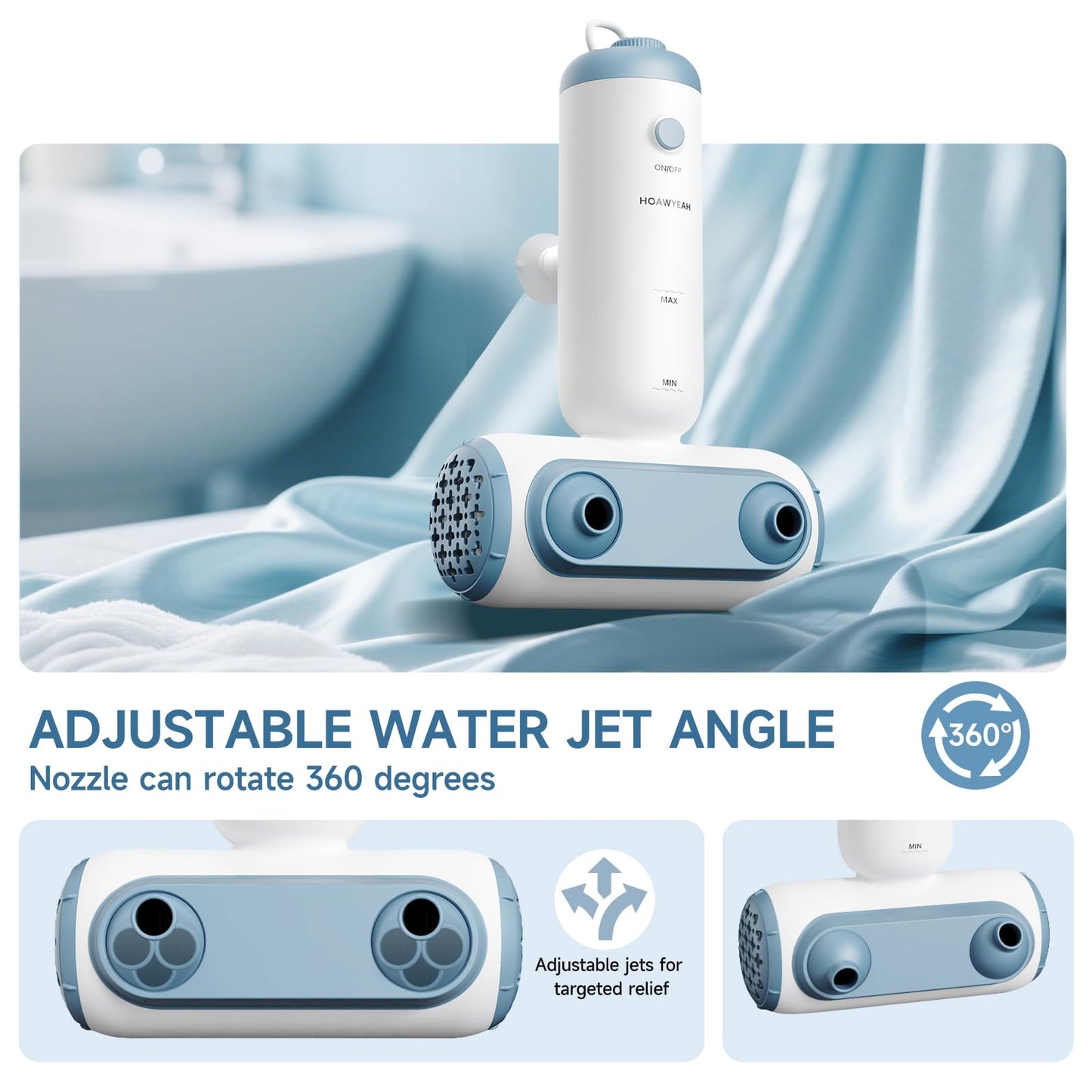 HOAWYEAH Bath Jets for Tub, Two Modes - Bathtub Jet or Bubble Maker, Portable Bath Spa with Dual Jets, Bath Spa Jets Creates Soothing Bubbles and Massage, Bathtub Accessories for Relaxing Daily Use