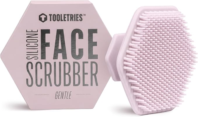 TOOLETRIES Premium Silicone Face Scrubber for Men & Women, Gentle Facial Cleansing Brush & Exfoliator, Deep Pore & Dead Skin Removal, Soft Touch Massager, Quick-Drying & Hygienic - Blossom