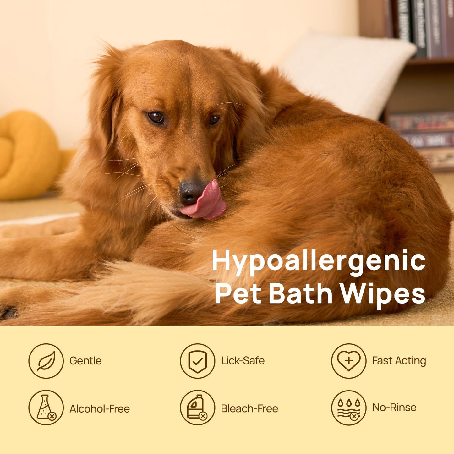 HICC PET Dog Wipes Cleaning Deodorizing Glove Wipes for Dogs, Cats & Horses, Vet Recommended Hypoallergenic Hydrating & Nourishing Pet Wipes for Eyes, Ears, Butt & Paws, No-Rinse, 20pcs Coconut Scent