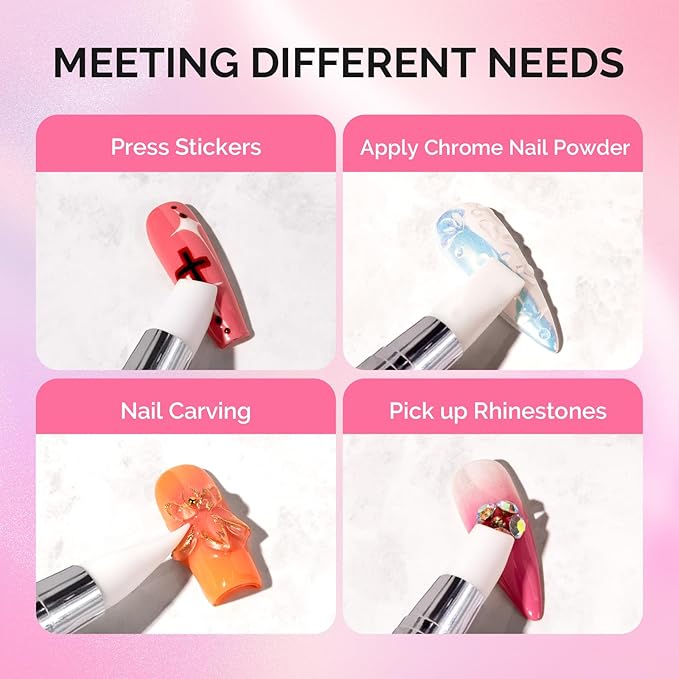 MelodySusie 10 Pcs Nail Art Sculpture Pen Acrylic Dual Tipped Brushes for Resin Nail Art Tools for Design Nail Foil Carving Drawing Effect Shaping Drawing Nail Tools for Home Salon