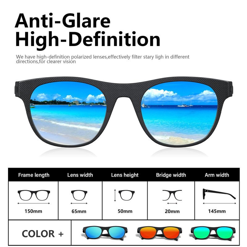 IKTOD 4 Pack Polarized Sunglasses for Men and Women,UV Protection Mens Sun Glasses for Fishing Running Cycling Driving (4 Pack-Black/Red/Blue/Green-M02)