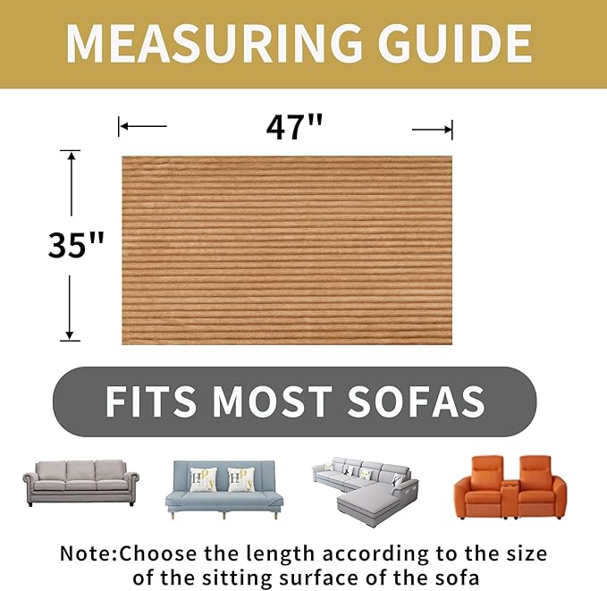 HAOMAIJIA Waterproof Couch Cover for Dogs Washable,Faux Fur Pet Couch Covers for Sofa,Soft Dog Bed Cover Non-Slip Couch Covers for 2 Cushion Couch Sofa Pet Friendly (Khaki, 35" x 47" 1 Pack)