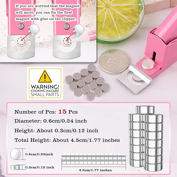 Light Pink Metal Premium Nail Clippers with Magnets Sizers for Acrylic Nails, False Nail Cutters for Nail Tips Fake Nail Trimmer Manicure Pedicure Sharp Clip Nail Tool Supplies For Salon Beauty