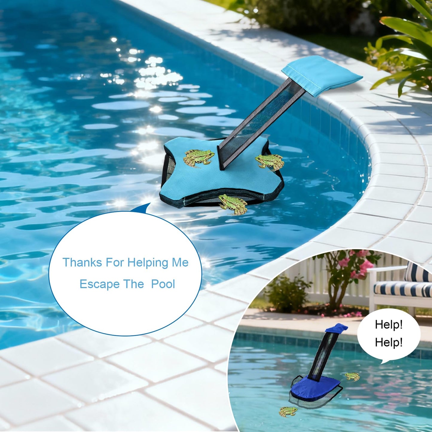 2Pcs Pool Frog Savers 900D Heavy Duty Animal Critter Escape Ramp for Swimming Pool Frog Ramp Ladder Floating Pad for Rescues Wildlife, Squirrel, Toads, Small Animal, Pool Maintenance Accessories