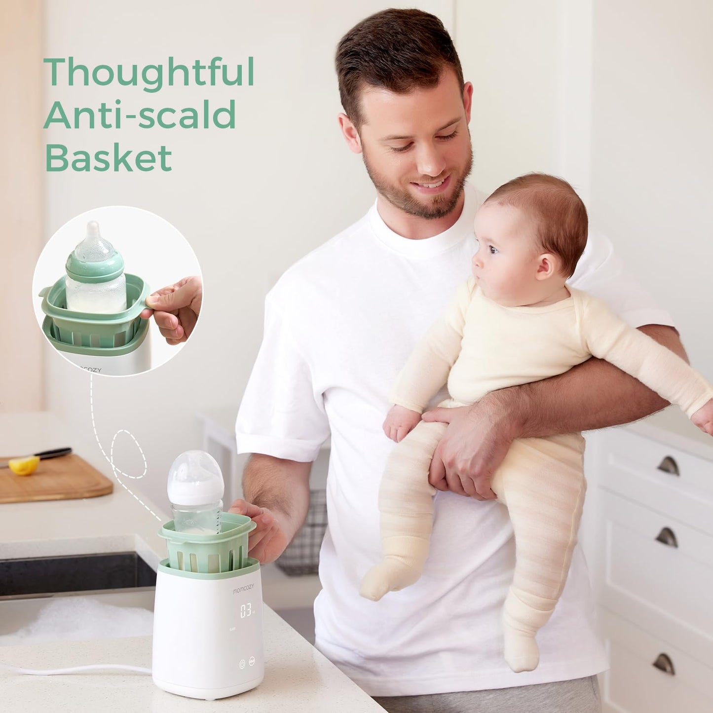 Momcozy Bottle Warmer, Fast Bottle Warmers for All Bottles with Timer, Accurate Temperature Control and Automatic Shut-Off, Multifunctional Bottle Warmer for Breastmilk