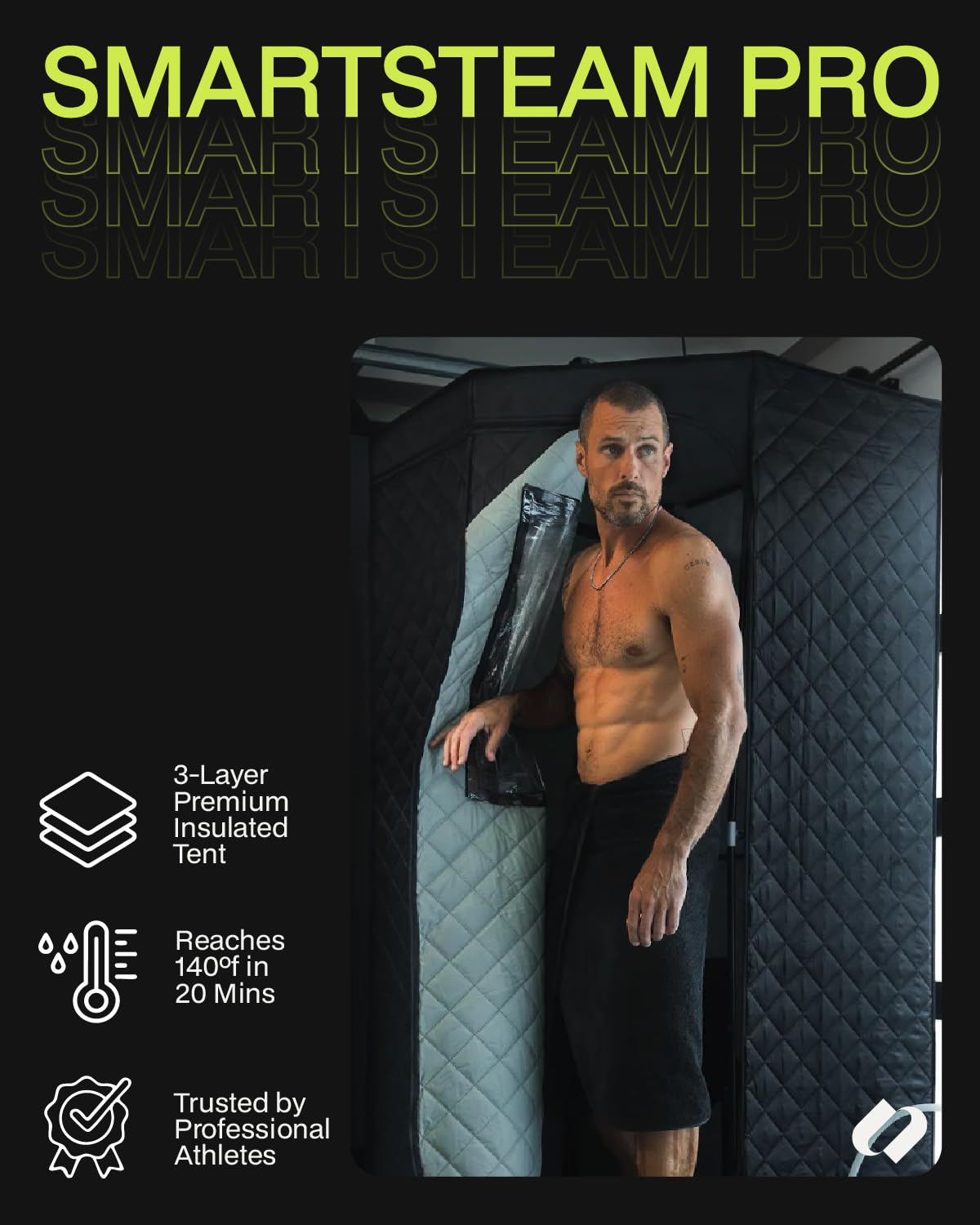 SAUNABOX® SmartSteam Kit Pro | Personal Steam Sauna for Home Use | Portable Sauna Tent with Chair, Mat & Case | Full-Body Steam Therapy for Relaxation, Detox & Recovery