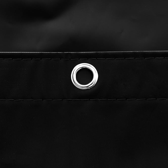 Barossa Design Black Stall Shower Curtain Liner 36" W x 72" H - Waterproof PEVA Plastic Shower Liner for Small Bathroom Stall, Lightweight Bath Curtain with 3 Magnets & Metal Grommets - Black