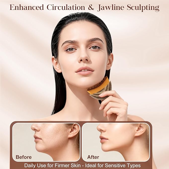 Lymphatic Contour Face Brush - Lymphatic Drainage Massager for Reducing Double Chin & Jawline Sculpting, Ultra-Soft Bristles for Lymphatic Drainage, Ergonomic Portable Design with Travel Case(1pcs)