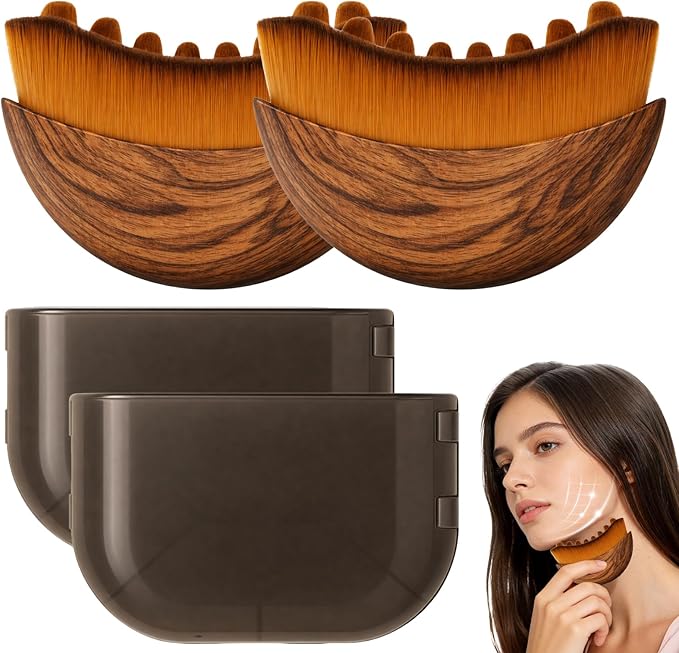 Lymphatic Contour Face Brush - Facial Massage Tool for Lymphatic Drainage, Contouring & Relaxation | Gentle Gua Sha Brush & Skin Care Tools for Daily RoutineÃ¯Â¼Â2 PCSÃ¯Â¼Â