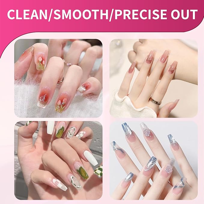 Acrylic Nail Cutter with Magnet Sizer & Length Measurement,Adjustable Stainless Nail Trimmer for Salon Home Nail Art, Professional Nail Clippers for Precise Manicures(Violet Red)