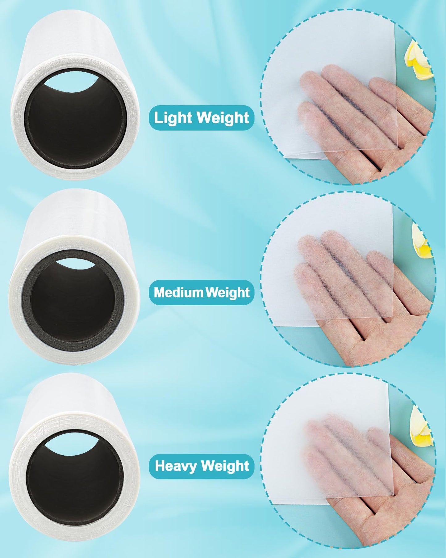 PLANTIONAL Double Sided Iron On Adhesive Film: 11.8 inch x 10 Yards Heavy Weight Double-Sided Press-on Patch Heat Melt Fabric Glue Sheet Permanent Fusible Adhesive