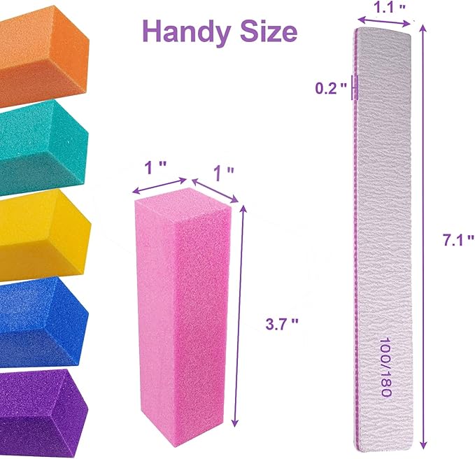 Nail Files and Buffers (24 Pack), Nail Buffer Block Nail File Set for Acrylic and Natural Nails, Professional Manicure Tool 4 Sides 100/120/180 Grit Emery Board Sponge Buffing Buffers Blocks Gray