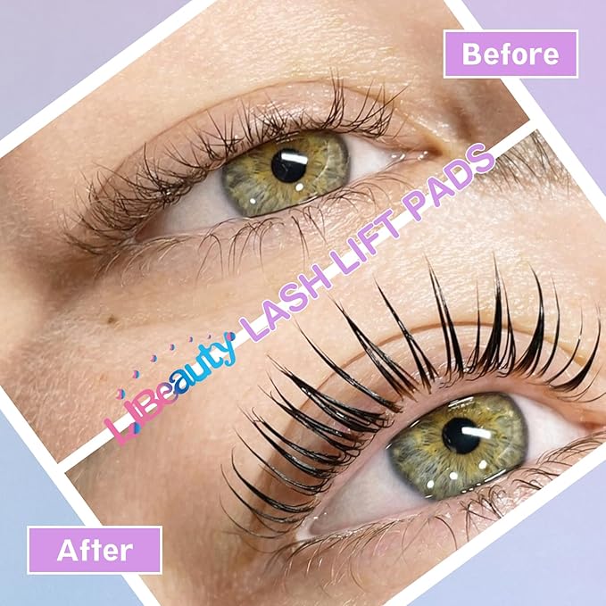 Eyelash Lift Pads Libeauty Reusable Super Adhesive Lash Perm Rods 8 Pairs Silicon Pads Wing Shape Eyelash Lifting Shield DIY Use at Home or Salon Lash Curling Tool
