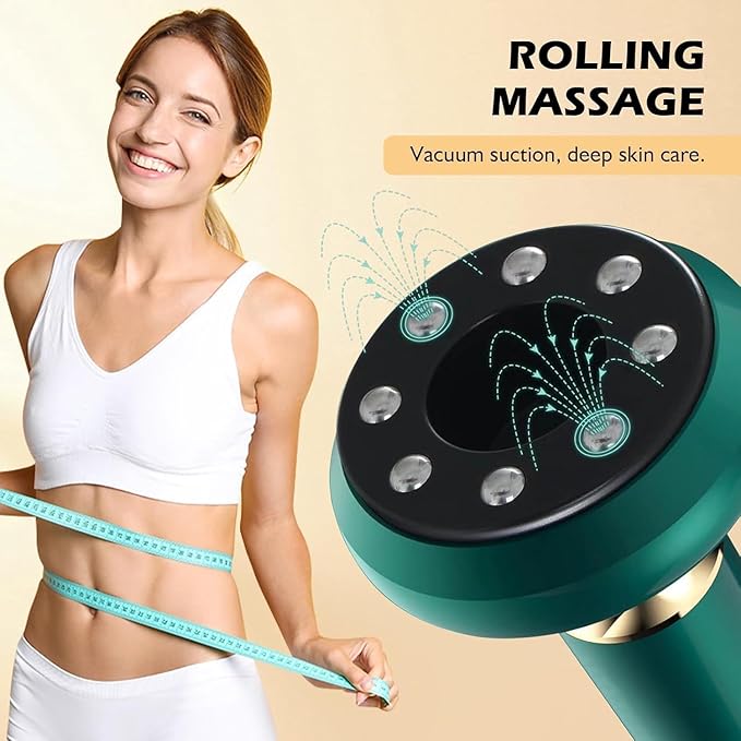 Lymphatic Drainage Massager Electric Gua Sha Anti Kit for Cellulite Massage Tool Cavitation Remover for Legs Handheld Smart Cupping Device Reviews Back and Arm Ventosas Para Masaje Muscular (Green)