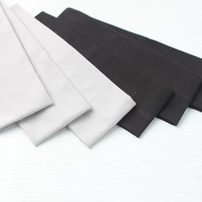 6 Pcs Black Headbands for Women Hair Cotton Headband Non-slip Stretchy Elastic Head Wrap Holder Hair Accessories Black Grey Color
