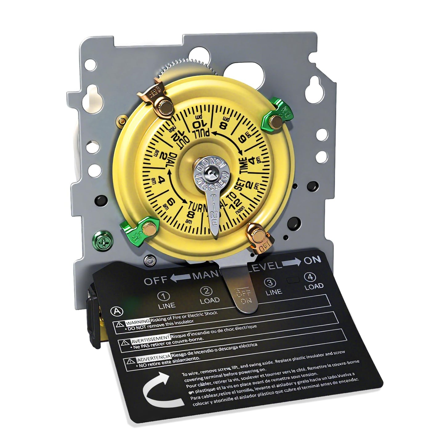 T104M Pool Timer Mechanism Only, Pool Pump Timer, 208-277V 40A Time Switch, 24 Hour 12 ON/Off for Pool Pump, Heavy-Duty Mechanical Time Switches,Time Switch Mechanism Only, 5 Years Warranty