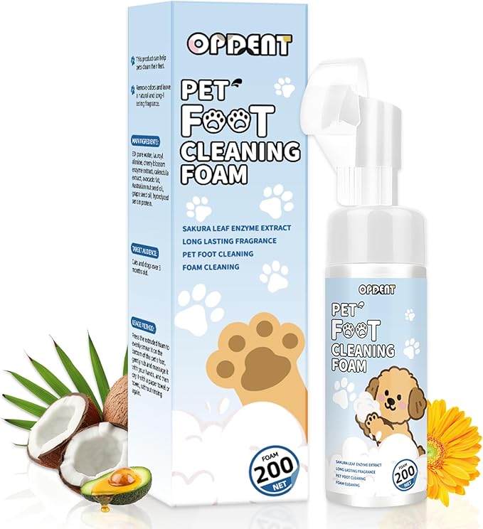 Paw Cleaner for Dogs & Cats - No-Rinse Foaming Pet Foot Washer - paw Cleaner for Dogs Built-in Scrubber Brush for Dirty, Muddy Paws - Dog feet Cleaner (Gardenia)