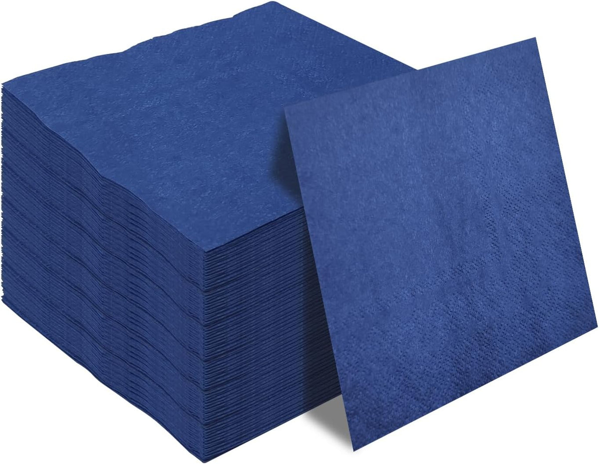 50 Pieces 2-ply Navy Blue Napkin Cocktail Napkins Beverage Napkins Dessert Napkins Disposable Paper Napkins for Wedding Birthday Party Paper Dinner Napkins navy napkins