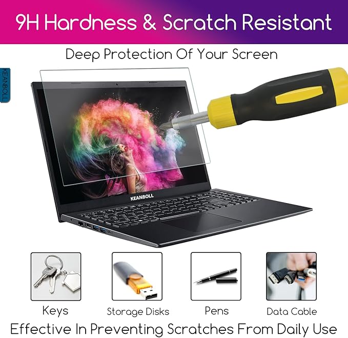 KEANBOLL 14.5" Laptop Screen Protector Tempered Glass for 14.5 inch Lenovo Asus Hp Dell Acer Samsung etc 14.5 inch 16:10 Aspect Ratio Laptop, Ultra Clear 9H Hardness Scratch Resistant
