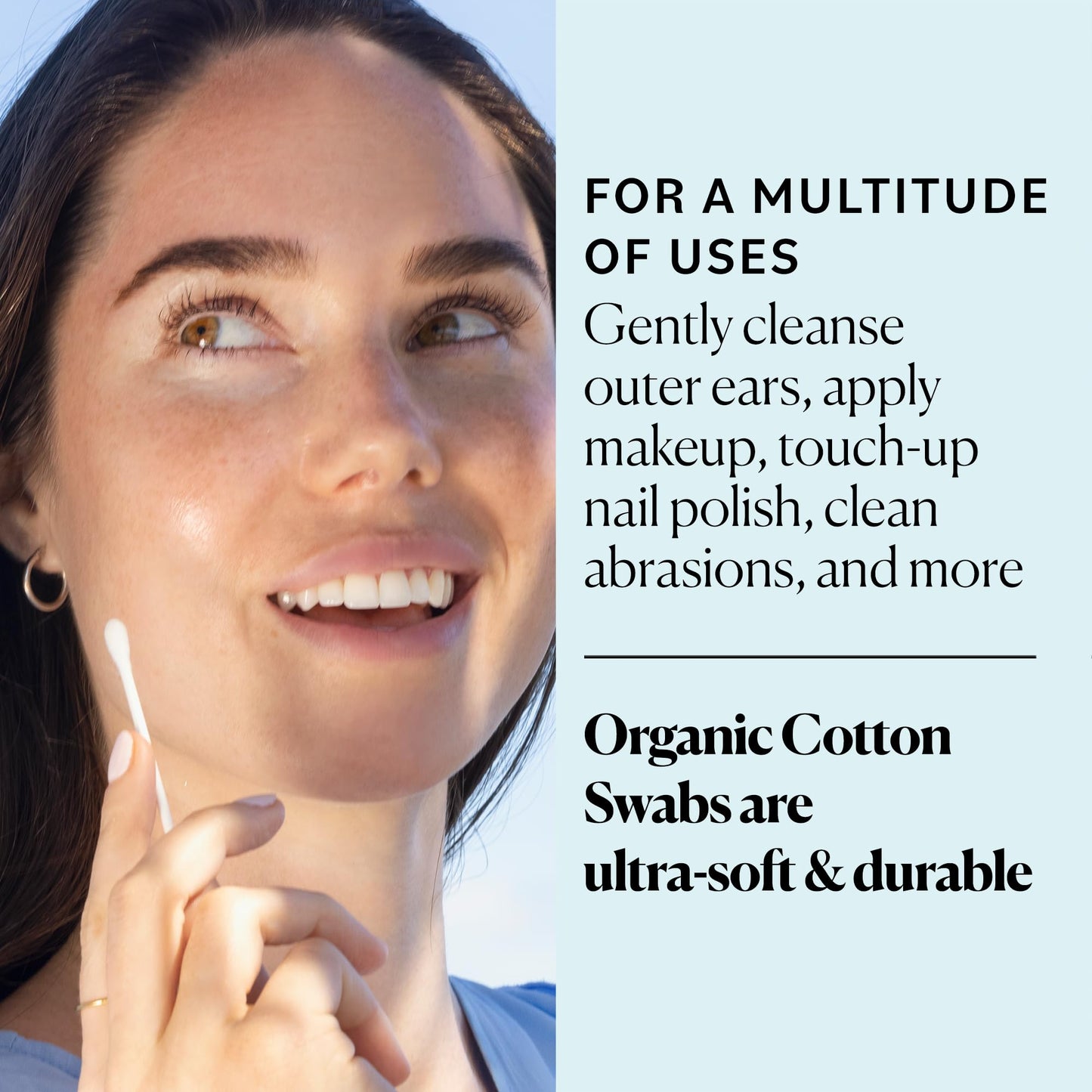 Sky Organics - Organic Cotton Swabs with Ultra Soft Tips - Strong & Durable - Hypoallergenic - Chlorine Free - Sustainable - Natural, Vegan & Cruelty Free - 1500 Count (Pack of 4)