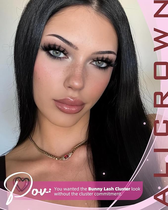 Manga Lashes Strip Eyelashes Natural Anime Fake Eyelashes Wispy Doll Eye Lashes 9 Pairs Spiky Cosplay Dark False Eyelashes with Clear Bands Manhua Lashes