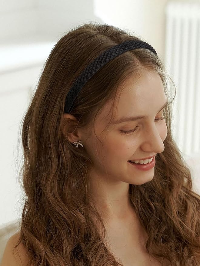 AIBFRID Headbands for Women Thin Knitted Hairbands Fashion Non Slip Headband for Women's Hair Cute Solid Colors Hair Accessories 4 PCS