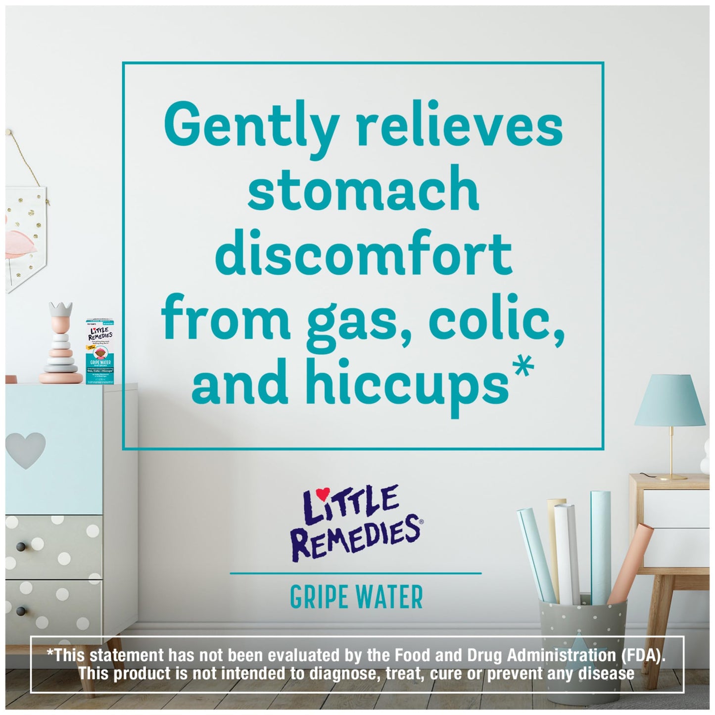 Little Remedies Gripe Water for Babies, With Chamomile, for Baby Gas Relief, No Alcohol or Artificial Dyes, 4 Fl Oz, Pack of 6