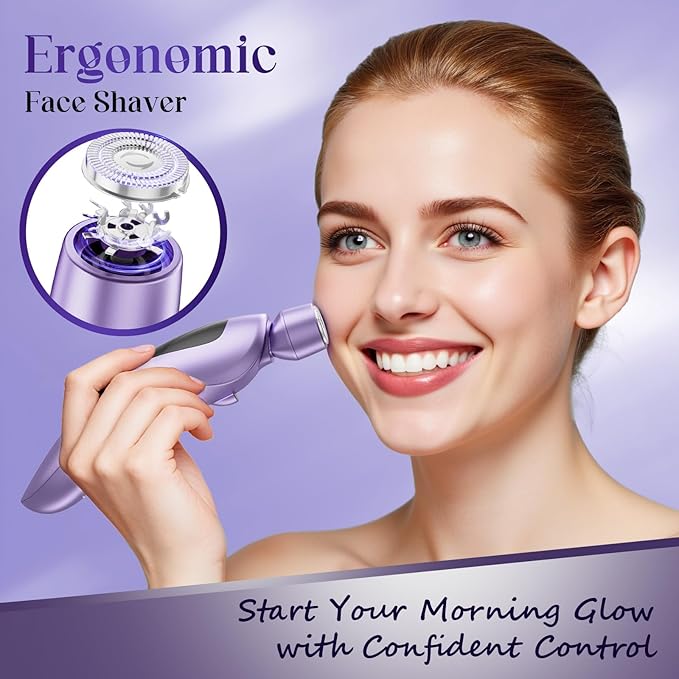 rategist Cordless Electric Razors for Women: Rechargeable Painless Bikini Trimmer for Body Hair - IPX7 Waterproof Shaver with LED Display for Face/Underarm/Leg Deep Purple