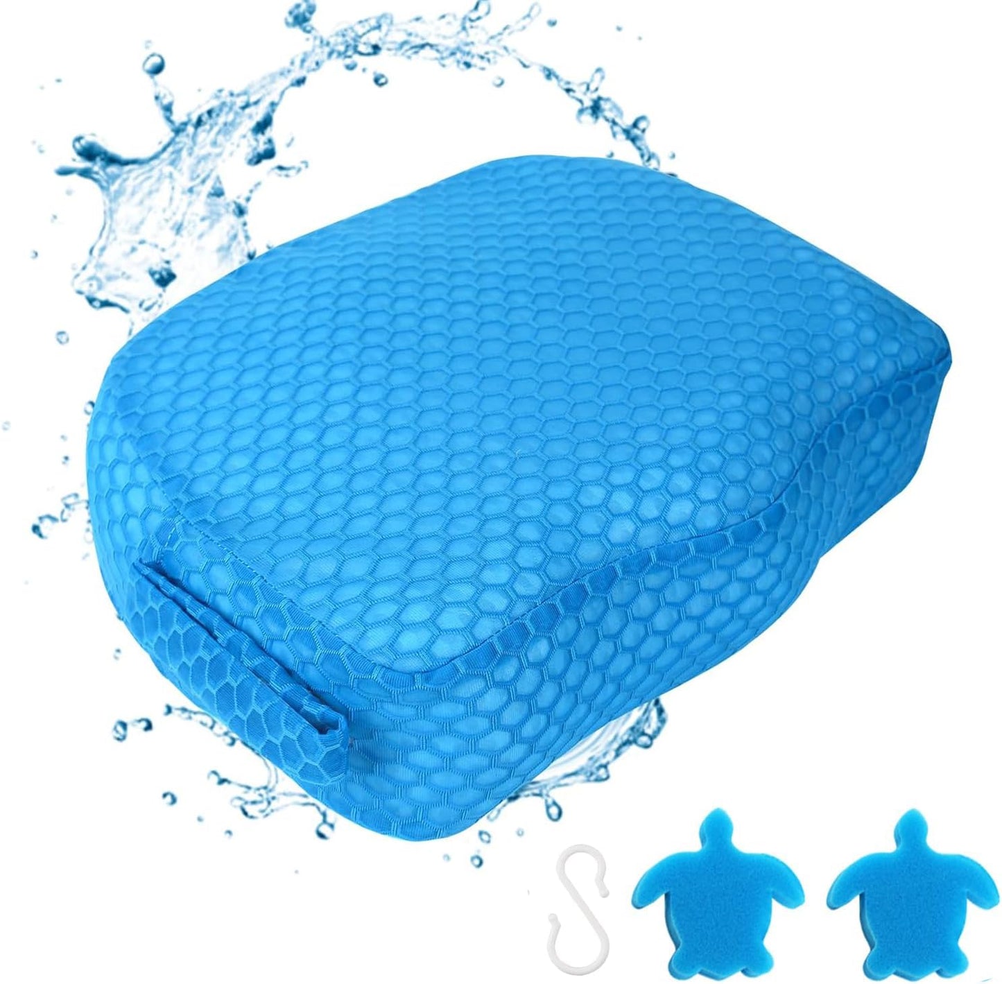 Hot Tub Booster Seat, Weighted SPA Booster Seat Cushion for Adults, 3D Air Mesh Inflatable Hot Tub Seat Accssories with Non-Slip Micro Dot Bottom,Indoor or Outdoor Quick Dry Hot Tub Pillow