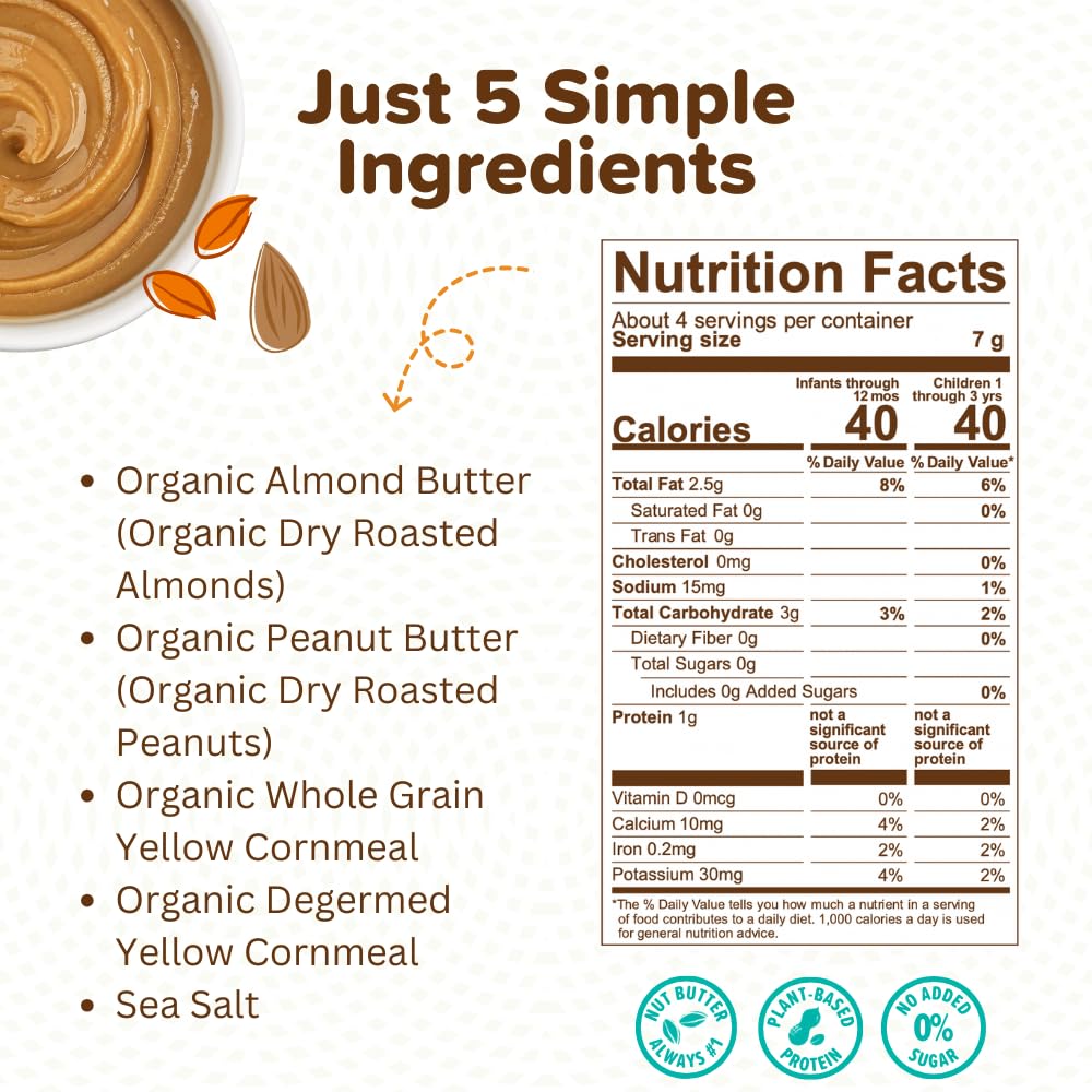 Puffworks Baby Peanut and Almond Variety Pack, Perfect for Early Peanut Introduction, Plant Protein, USDA Organic, No Added Sugar, Gluten-Free, Vegan, Non-GMO, Kosher, 1.0 Ounce (Pack of 6)