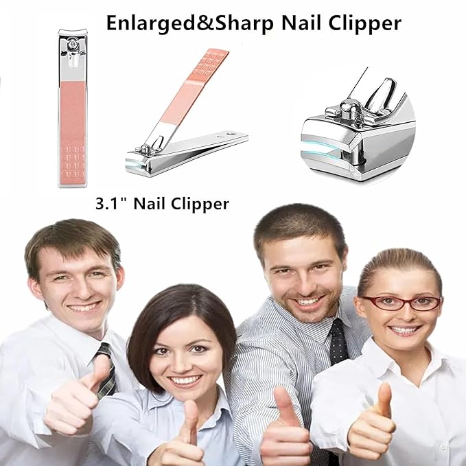 Manicure Set Women Men Nail Clipper Set Stainless Steel Toe Finger Nail Clippers Personal Care Tool with Case Travel Manicure Tool Nail Care Set Women Men Nail Grooming Kit Gifts for Mother Wife
