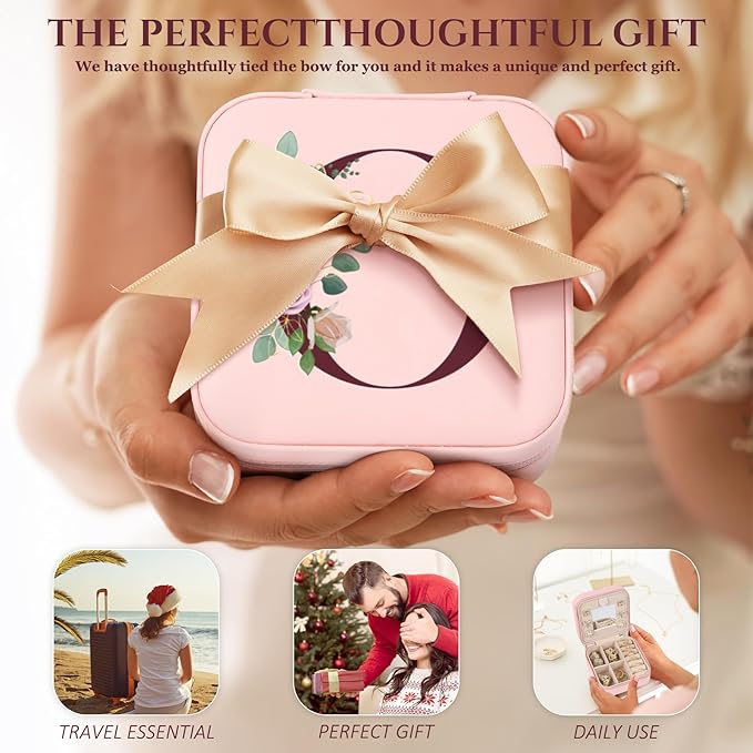 Easter Basket Stuffers for Teens Essentials, Valentines Day Christmas Stocking Stuffers for Women Teen Girl Gifts Trendy Stuff Travel Jewelry Box Case Organizer Personalized Birthday Gifts